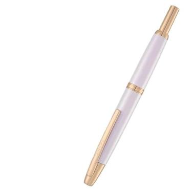 Imagem de MGTCAR Caneta tinteiro azul pérola metal rosa dourado design padrão ponta EF F canetas de tinta para escrever material escolar canetas presentes (20, EF (0,4 mm))