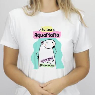 Imagem de 1 Camiseta Bonequinho Flork Meme Horóscopo Aquariana Signo Aquário Sug