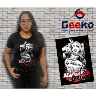 Imagem de Baby Look Arlequina - Harley Quinn - Geeko, Preto, GG