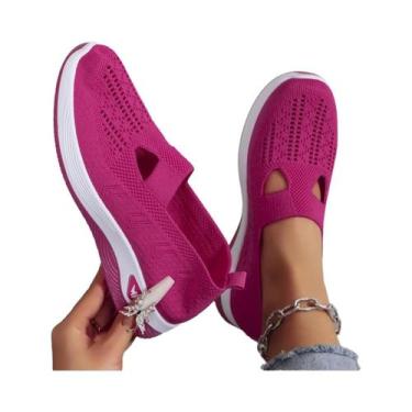 Imagem de Tênis Casuais Femininos De Verão Em Malha Respirável, Sapatos Vulcaniz