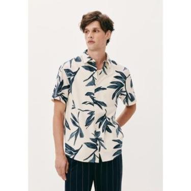 Imagem de Camisa Masculina Manga Curta Estampada Com Linho-Masculino