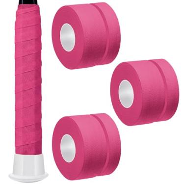 Imagem de Gemscream 6 peças de fita adesiva de lacrosse de 9 m 2,5 cm fita absorvente não pré-cortada para tacos de beisebol de lacrosse (rosa)