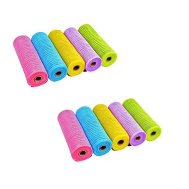 Imagem de Tachiuwa 5 Rolos de Fita de Malha Decorativa 6" X 10 Jardas Folha Metálica para Guirlandas de Halloween, H 10 peças 6 polegadas x 30 pés