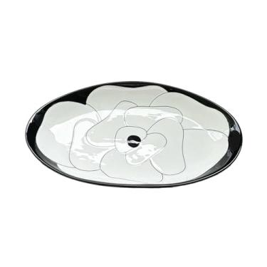 Imagem de Conjunto de utensílios de mesa de cerâmica camélia em relevo arroz doméstico - prato de peixe de 30,5 cm