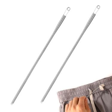 Imagem de 2 peças, ferramenta de rosqueamento de cordão, mola de metal, ferramenta de cordão, flexível, elástica, fácil de substituição, corda para moletons com capuz, calças, jaquetas, troncos
