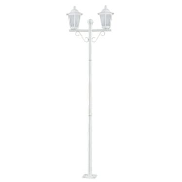 Imagem de Kit 12 Postes Luminária Branco Jardim Muro 2 Lâmpadas E27 Grega Lente Fosca Dital