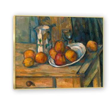 Imagem de NHLDZYH Moldura dourada. Tela de frutas botânicas vintage, impressão de estilo de pintura a óleo vintage, decoração de jantar country de fazenda, pronta para pendurar. A38. 50 x 60 cm.