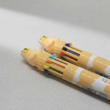 Imagem de Caneta Capivara Colorida 10 Cores, Multicolorido, Plástico, Esferográfica, Formato de Batom, Escrita e Desenho, 0.7mm