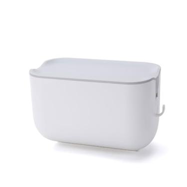 Imagem de Porta-toalhas de papel para banheiro, caixa de armazenamento de lenços de plástico montada na parede, casa de banho, suporte de lenços sem perfuração, rack de armazenamento, recipiente de lenços (A)
