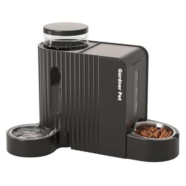 Imagem de Gardner Pet Alimentador automático Gravity 2 em 1 para animais de estimação, 0,8 galões x 2 conjunto de comedouro para gatos e dispensador de água, 100% livre de BPA e tigela de água de aço inoxidável