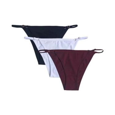Imagem de Calcinhas De Algodão Ajustáveis Para Mulheres, Conjunto De 3 Peças, Li