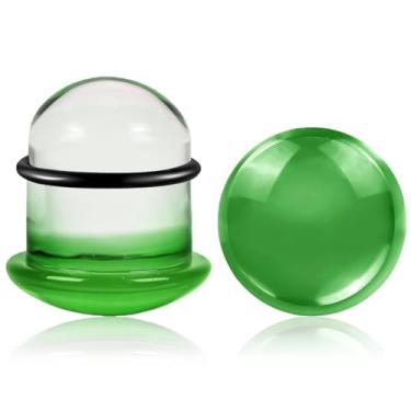 Imagem de WINSENET Kit de alongamento de orelha de vidro, 2 peças, plugues de 18 mm para medidores de orelha com anéis de borracha, kit de alongamento de orelha de vidro com alargador de orelha, joias para