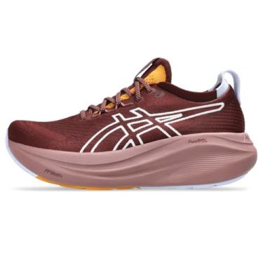 Imagem de ASICS Tênis feminino Gel-Nimbus 27 Trail, Banho natural/planeta vermelho escuro, 43