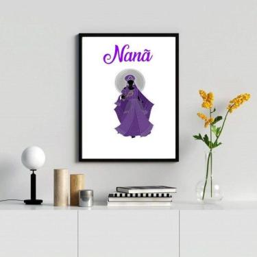 Imagem de Quadro Orixá Nanã Buruquê 45x34cm - Madeira Branca