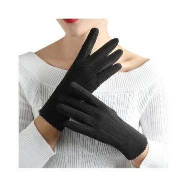 Imagem de Luvas Femininas De Inverno Com Tela Sensível Ao Toque, Forro De Lã, À 