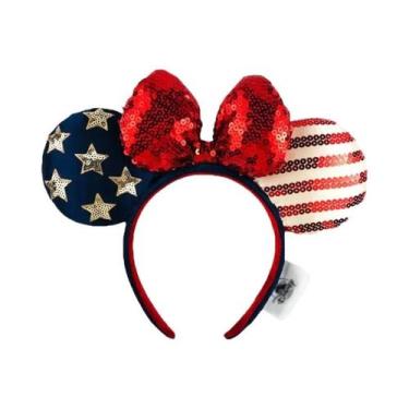 Imagem de Tiara De Orelhas Da Minnie Mouse Com Lantejoulas Rosa Disney Space Mou