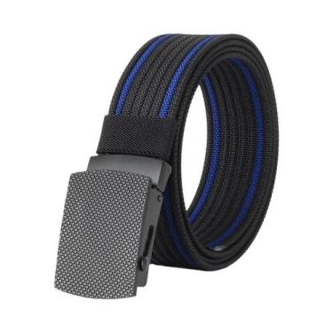 Imagem de Cinto De Nylon Preto 3.8cm Respirável Com Listras Para Esportes Ao Ar 