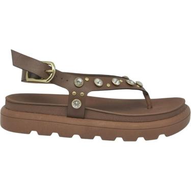 Imagem de Sandália Dedo Feminina Papete Casual Dia a Dia Passeio Festa Verão com Pedrarias Conforto Vizzano 6510.125