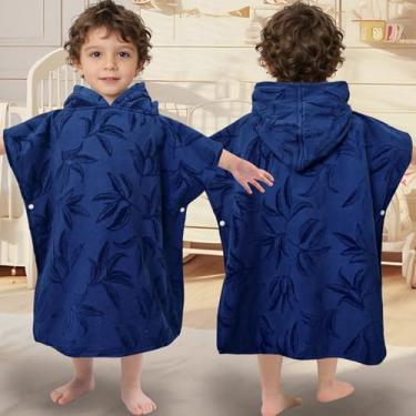 Imagem de Toalhas de banho infantis com capuz, grandes (2 a 4 anos, 56 x 56 cm) feitas de 100% algodão macio, toalha poncho com capuz absorvente para bebês meninos, perfeita para piscina | natação | banho |