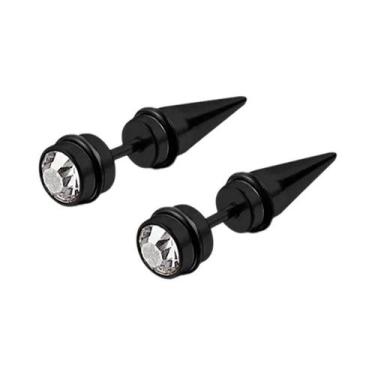 Imagem de Brincos De Argola Pendentes Em Aço Inoxidável Preto, Prata E Dourado C