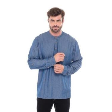 Imagem de Camisa Bata Masculina Gola Padre Túnica Moda Conforto-Masculino