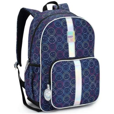 Imagem de Mochila De Costas Just Keep On Smiling For Girls Denlex Azul