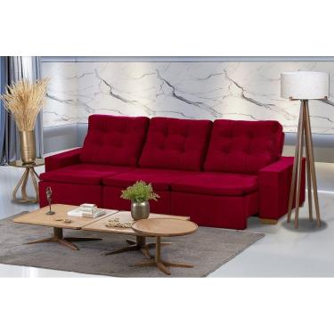 Imagem de Sofá Modular 6 Lugares Retrátil E Reclinável 3.05M Vermelho