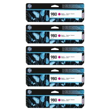 Imagem de Cartucho De Tinta Hp 980 Magenta D8j08a D8j10a Ax585z X555dn X555xh X585dn X585f Kit 5x