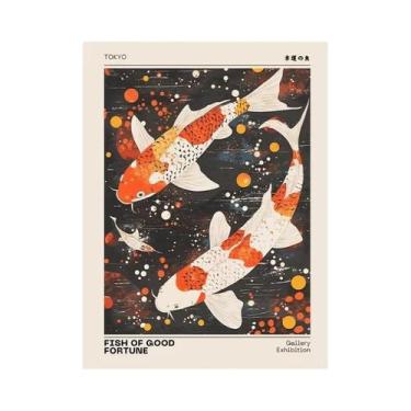 Imagem de Pôster Em Tela Estilo Ukiyo-e Japonês Com Elementos De Flores De Cerej