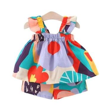 Imagem de Conjunto de Roupas Infantil para Meninas - Top e Calça Suspensorios Fl