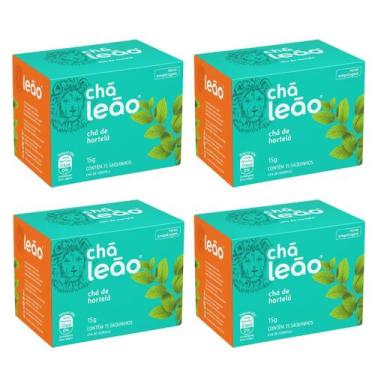 Imagem de Kit 4 Chá Leão Hortelã 15 Sachês 15g