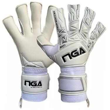 Imagem de Luva de Goleiro Profissional Nga Soccer Brio, Branco, 9