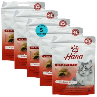 Imagem de Snack hana healthy life vitaguard cats para gatos adultos 60g kit com 