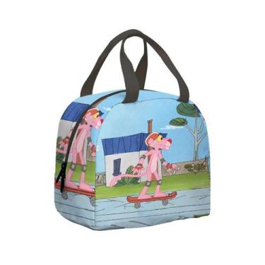 Imagem de Lancheira, bolsa térmica, bolsa de bento portátil Anime Pink Panthers 