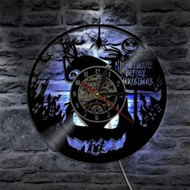 Imagem de Relógio de parede, disco de vinil, Nightmares Christmas, Jack Skelling