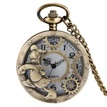 Imagem de Relógio de bolso Donald Duck, tema de anime, quartzo com corrente de 4