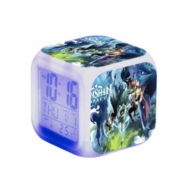 Imagem de Despertador Genshins Impacts Square LED digital para crianças - yiweis