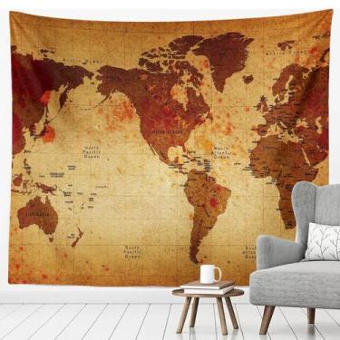 Imagem de Tapeçaria, decoração de parede, mapas mundiais de anime, 200x150cm - y