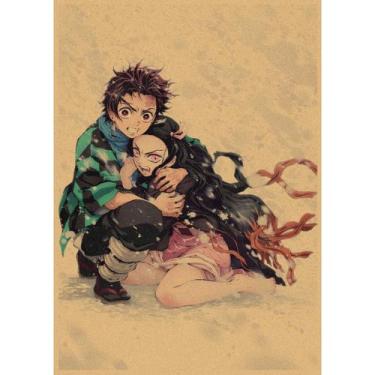 Imagem de Pôster Kimetsu no Yaiba Demons Slayers Retro Anime 30x42cm - Yiweisai