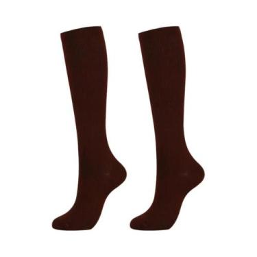 Imagem de Meias De Compressão Em Cores Sólidas Para Circulação Sanguínea, Esport