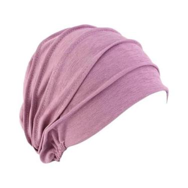 Imagem de Touca Turbante Feminina Lisa Elástica Para Quimioterapia, Perda De Cab