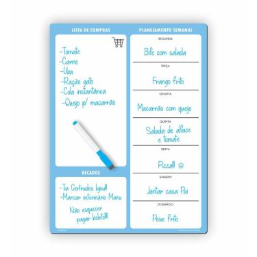 Imagem de Ímã De Geladeira Porta Recados Azul