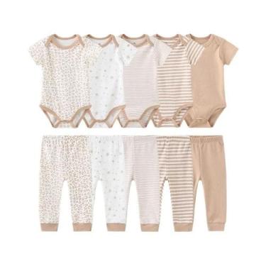 Imagem de Conjunto De Roupa De Algodão Para Bebê Recém-Nascido 10 Peças Moda Qua