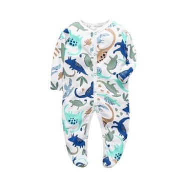 Imagem de Macacão De Algodão Macio Para Bebês Meninas E Meninos Com Mangas Longa