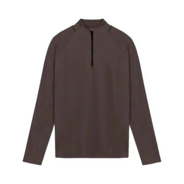 Imagem de Camiseta De Compressão Masculina De Gola Alta, Manga Longa, Com Zíper 