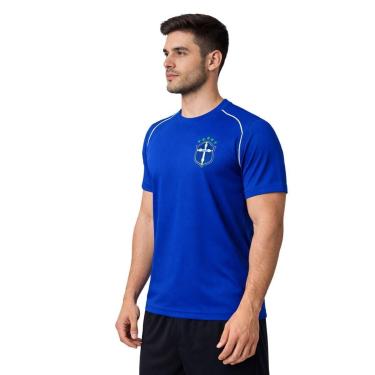 Imagem de Camiseta Esportiva Brasil Masculina Tecido Tecnológico Treino Academia-Masculino