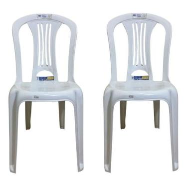 Imagem de 02 Und Cadeira Plastica Sem Braço Bistro Mor, Branca
