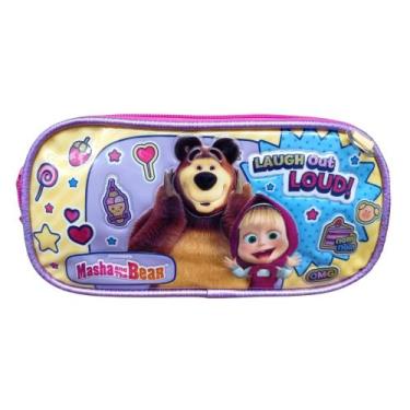 Imagem de Estojo Escolar Infantil Duplo Chenson MB15X01 Masha e o Urso, Rosa