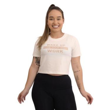 Imagem de Cropped Blusa Feminina Estampado Camiseta Fitness Academia - FR Moda &