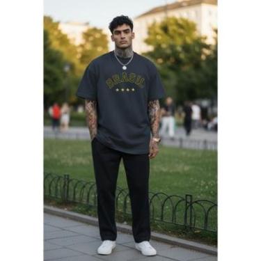 Imagem de Camiseta Casual Masculina Bandeira do Brasil Eleição Copa Malha Confortável em Algodão do P ao G1-Masculino